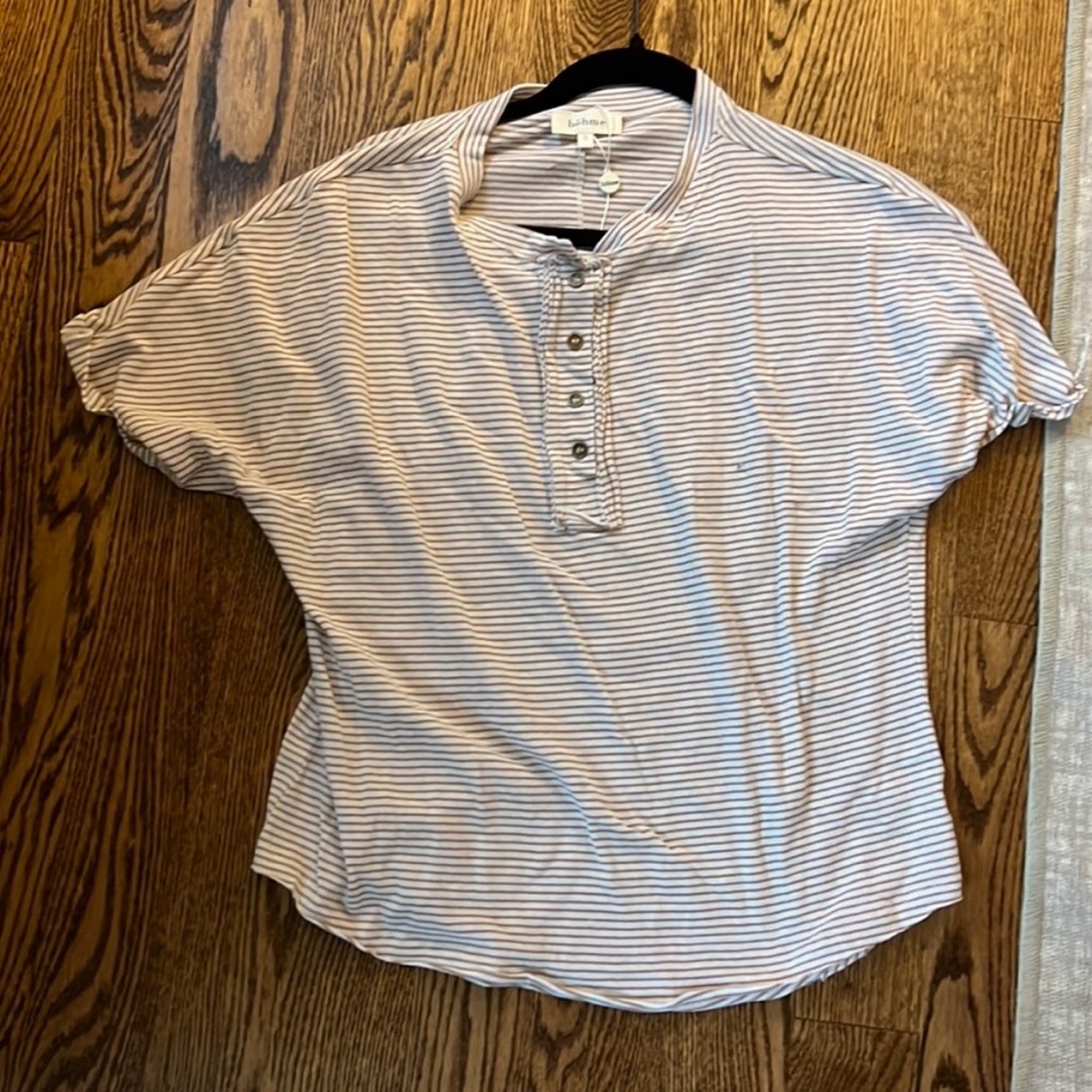 Bohme | Striped Button Up Tee - Picture 3 of 3